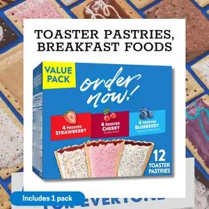 Toaster Pastries Variety Pack – Sweet Breakfast Snacks, Ready-to-Eat or Heat, Kids Snack Box, 12 Count
