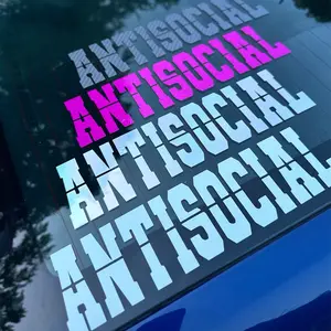 Antisocial Decal for Cars Truck SUV JDM Honda Subie VW in Multiple Colors - Top Quality Vinyl
