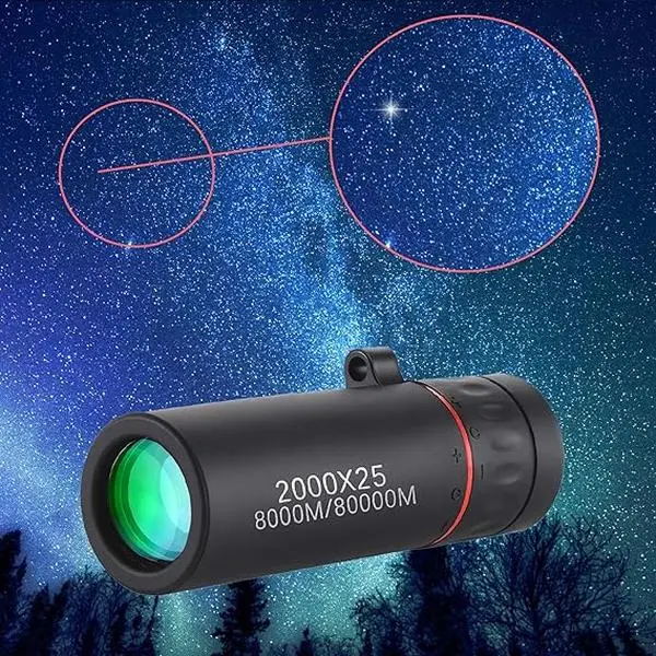 Mini Telescope for Adults – 2000x25 high-power monocular, waterproof, and pocket-sized. Spot details from 800m away – perfect for concerts, camping, or spying on wildlife from the bleachers. Adventure in your pocket.