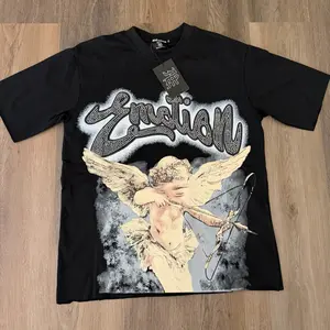 Cupid Angel Oversized Graphic Tee Black