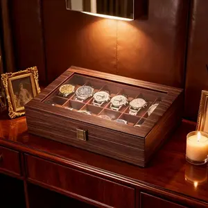 Elegant Watch Display Stand, 12 Slots Jewelry Storage Box, Perfect Gift Organizer for Women, Home Office Decor, Business Present