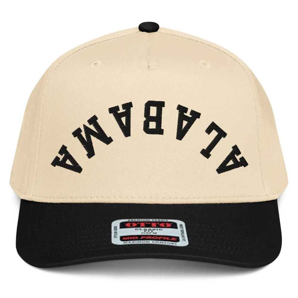 RIVEMUG NX1 Upside Down Alabama 2 Tone Hat Embroidered Mid Crown Curved Bill Snapback Cap for Men and Women