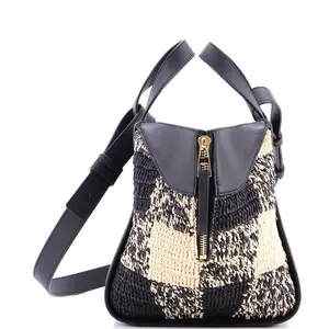 Pre-owned Loewe Leather, Raffia Top Handle Bags Paula's Ibiza Hammock Bag Raffia and Leather Compact by Rebag