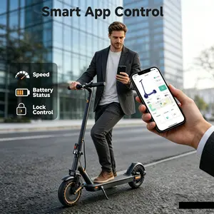 Electric Scooter 500W Brushless Motor 22 MPH Top Speed 22-30 Miles Range Dual Braking System LED Display Smart APP Control for Adults Portable Foldable Solid Tire Puncture-Proof Double Suspension Powerful Commuter Max Pro black, Aluminum, Max 265Lbs Summe