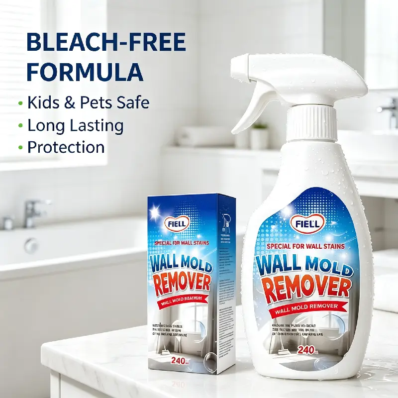Plant-Based Wall Mold Remover Spray, No-Scrub Cleaner, Non-Damaging Safe for Painted Walls, Bleach-Free Stain Eliminator for Bathroom Tile & Whole House Use