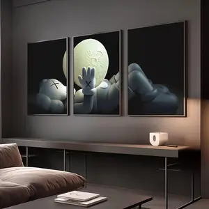 KAWS Poster Set of 3: #2 Hypebeast Wall Art and Minimalist Graffiti Decor - Perfect Digital Download Gift for Art & Sneaker Lovers