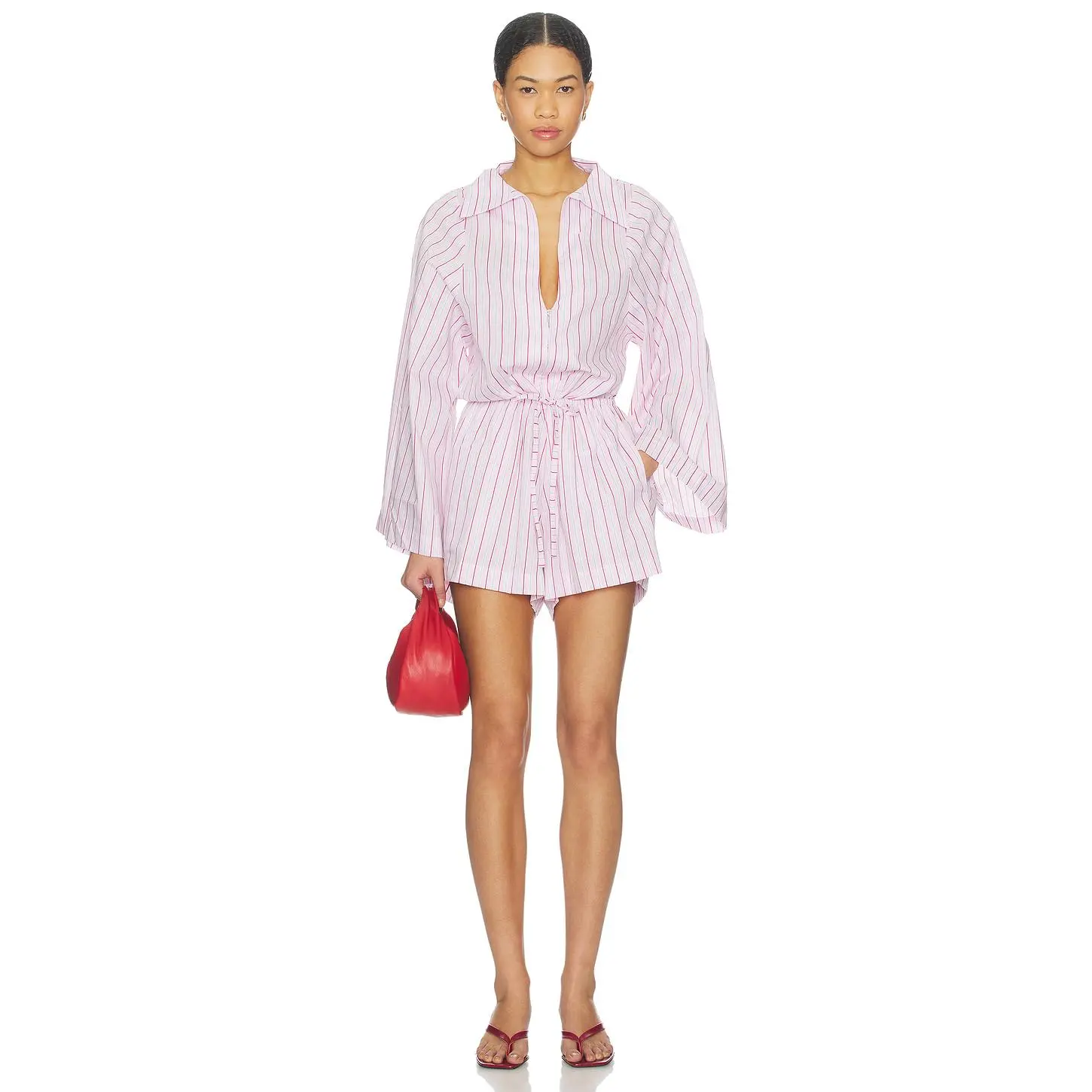 FAITHFULL Aksel Playsuit in Fiori Stripe Palazzo