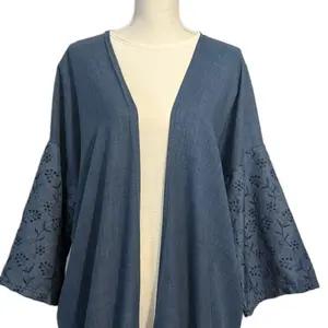 Blue Abaya/Cardigan with Embroidery Details