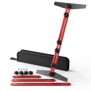 Stair Tread Template Tool - Solid Stair Tread Gauge, Stair Tools for Stair Measuring Tool Stair Gauge Jig Stair Template Stair Step Tool Shelf Template Projects (Red-Gray)