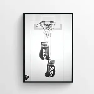 (No Frame) Hypebeast Boxing Poster, Black And White Poster, Gift Poster, Sport Poster (No Frame)