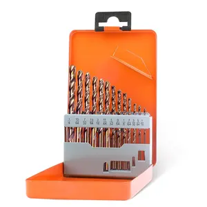 13PCS Cobalt Drill Bit Set(1/16"-1/4"), M35 High Speed Steel, 135 Degree Tip, Twist Jobber Length Drill Bits Set for Hard Metal, Stainless Steel, Cast Iron and Wood with Metal Storage Case