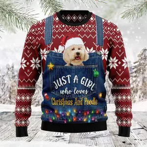 Just A Girl Who Loves Christmas And Poodle Ugly Sweater