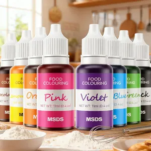 Edible Liquid Food Coloring 8×0.44 Fl oz 11 ml/Bottle Set  Vibrant Easter Christmas Halloween Food Coloring Vegan Kids DIY Supplies for Cake Decorating Baking Fondant Icing Slime Making Bake