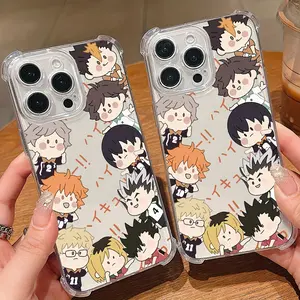 Anime Haikyuu Phone Case for iPhone 16/15/14/13/12/11 Pro Max/x/XR/xsmax/8/7 Plus, Anti-Drop Transparent Soft Back Cover