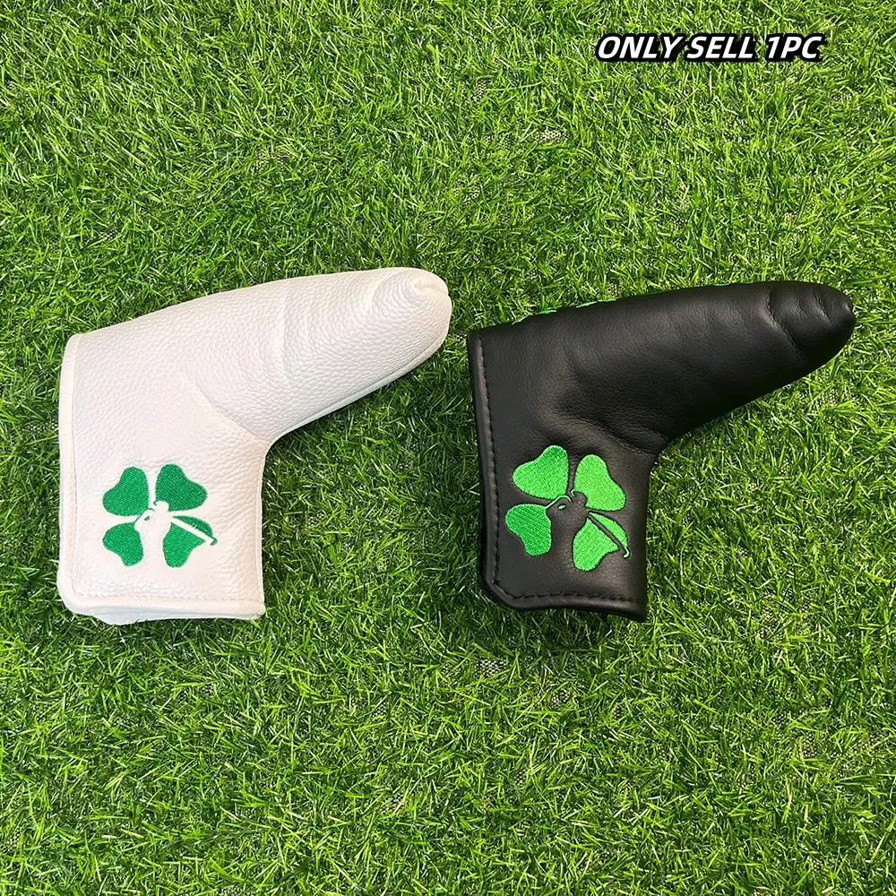 Lucky Clover Pattern Golf Putter Head Cover, Waterproof & Wear-resistant Golf Club Head Cover, Supplemental Golf Accessories for Men & Women, Golf Supply