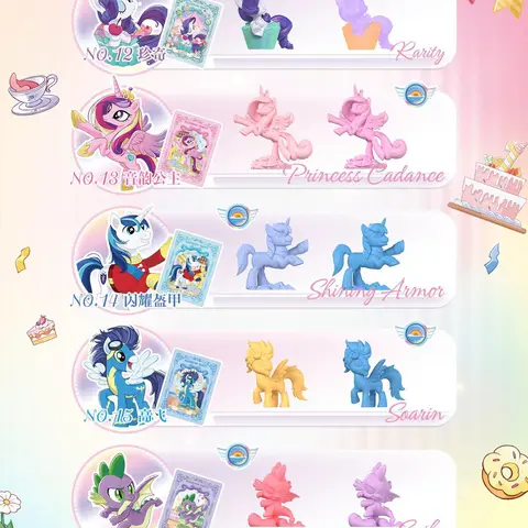 My Little Pony Soft Vinyl Whimsical Figurine - Magic Rubber Series 3 Rainbow Party Edition Blind Box Action Figure, Single Carded, Pastel Bright Mix, Unisex Collectible Toy for 10+ Years, Ideal for Fans, Soft Vinyl Figure, Action Figures