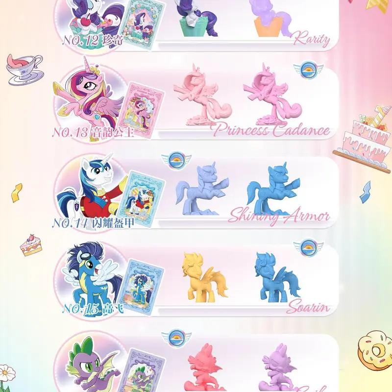 My Little Pony Soft Vinyl Whimsical Figurine - Magic Rubber Series 3 Rainbow Party Edition Blind Box Action Figure, Single Carded, Pastel Bright Mix, Unisex Collectible Toy for 10+ Years, Ideal for Fans, Soft Vinyl Figure, Action Figures