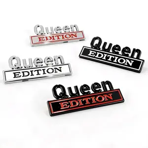Queen Edition 3D Car Emblem — Fun Decorative Decal for Cars, Trucks, SUVs, and Motorcycles; Rust-Proof, Waterproof, and Fade-Resistant; Alloy Material; Mother's Day Gift.