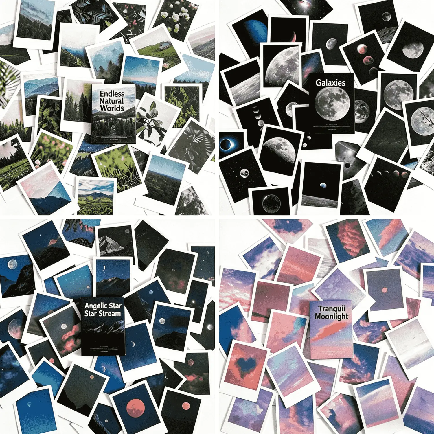 120-Sheet Durable Adhesive Landscape Nature Stickers Set - Creative Adhesive Sheets, Easy-to-Use Mountain, Forest, Galaxy, Moon Phase Designs for Scrapbooking, Office Stationery Decoration, Gift for Colleagues (Perfect for Every Creative), Permanent Label