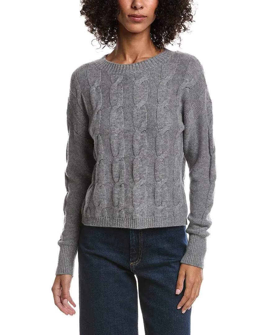 Forte Cashmere Crop Cable Wool & Cashmere-Blend Sweater