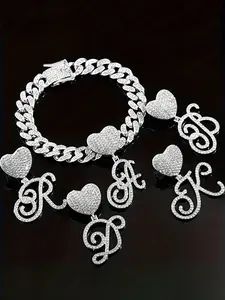 Rhinestone Heart Pendant Dainty Layered Anklet, Fashionable Jewelry for Women & Girls, Trendy All-match & Exquisite Jewelry for Birthday Gift