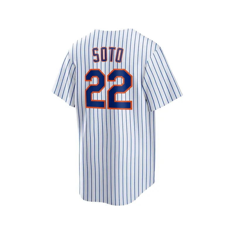Men's #22 Baseball Jersey Blue & White Striped Classic "SOTO" Design Breathable Button-Up Shirt For Training Games & Casual Wea