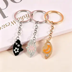 3 Pieces of Friend Key Chain Set, Suitable for 3 People. Friend Key Chain Matched with The Sun, Moon and Stars, Suitable for Women, Sisters and Friendship Jewelry Gifts for Special Occasions