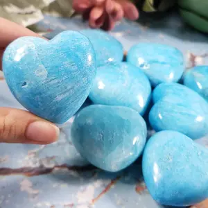45mm Blue Aragonite Crystal Heart for Serenity