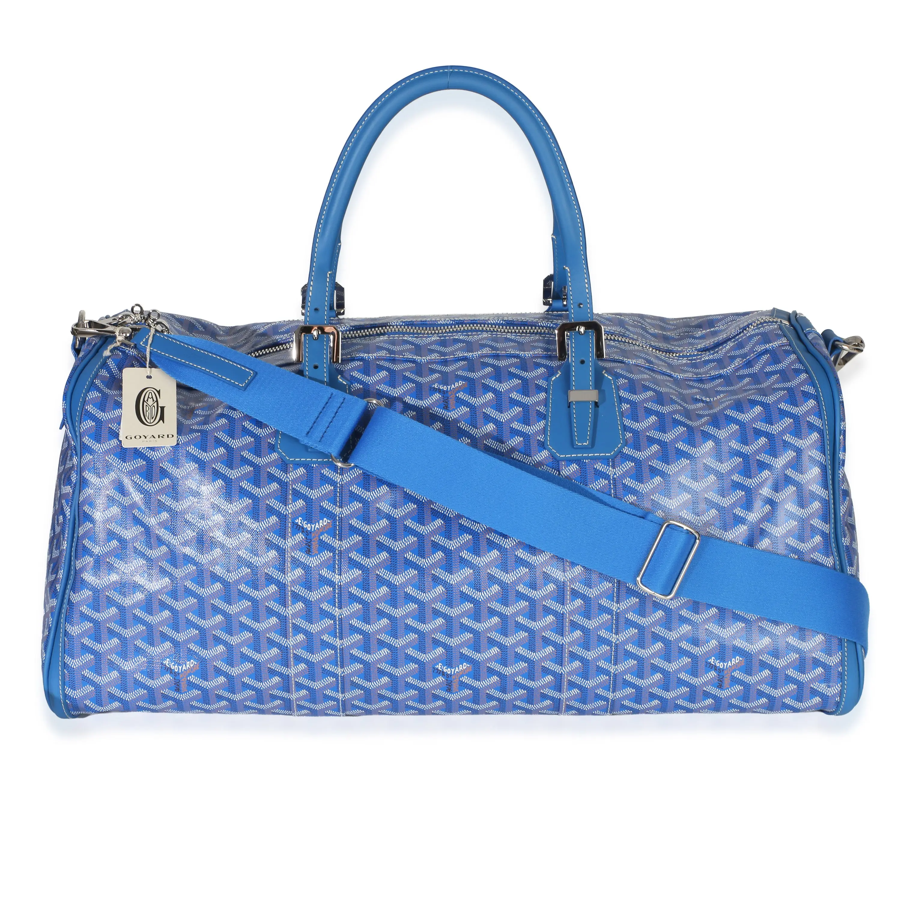 Pre-owned Canvas Travel Bags Blue Goyardine Croisière Boston 50