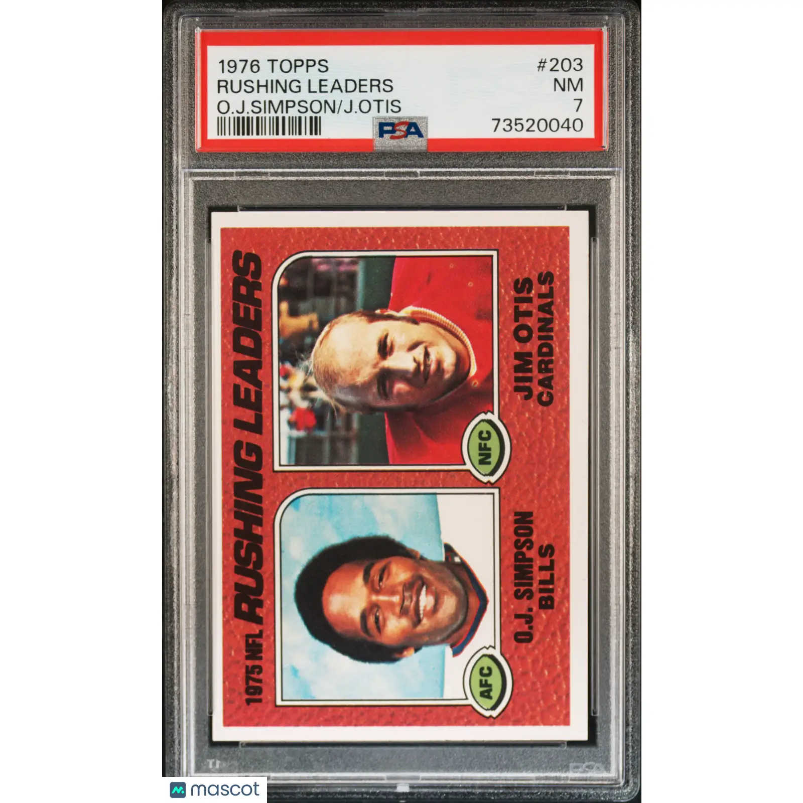 Rushing Leaders PSA 1976 Topps Football #203 7 73520040