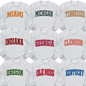 Vintage College Crewneck Sweatshirt – Ash Grey, Custom University Team, Game Day Outfit, Retro Varsity Style, Unisex Heavy Blend Pullover, Menswear & Womenswear