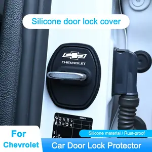4PCS Silicone Gel Car Door Lock Anti-collision Protective Cover For Chevrolet Cruze Sonic Silverado Trax Camaro Captiva Equinox Trailblazer Accessories