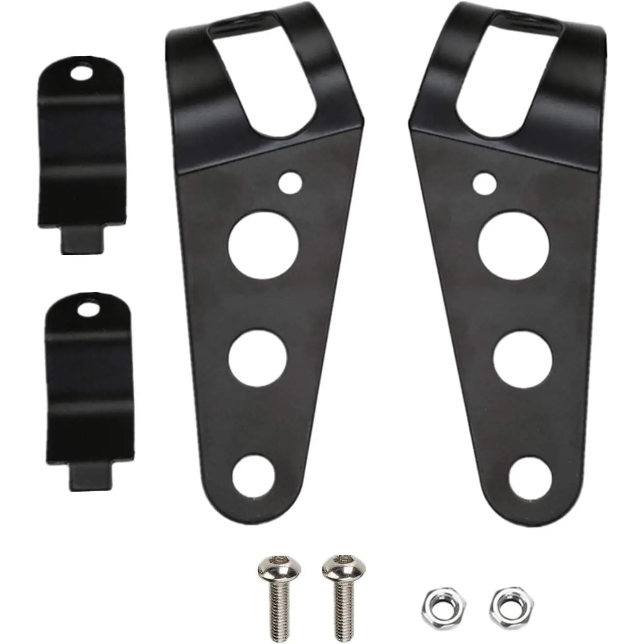 OSAN 2pcs CNC Billet Aluminum Fully Adjustable Motorcycle Headlight Mount Brackets - 35-43mm Fork Ear, Easy to Install, Includes Bolts, Fit Chopper, Harley, Norton, Cafe Racer, Bobber, 100% New Aftermarket Parts