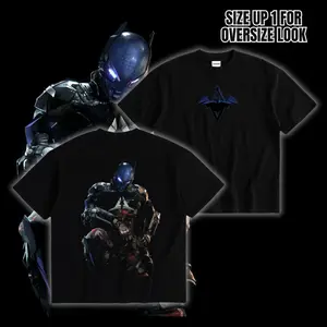 Vintage Arkham Knight Graphic Double Printed Superhero Tshirt, Oversize Lightweight Sweatshirt & Hoodie TV Series Graphic Design Top Cotton Streetwear Comic Superheroes T-Shirt Clothes menswear,perfect for streetwear gift for all, dailywear outfit