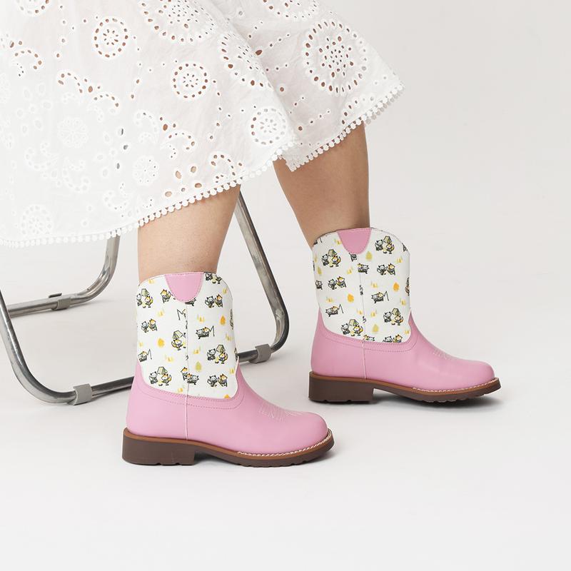 Toddler Girls Cowboy Boots - Cowgirl Western Boot for Kids Mid Calf Riding Shoes Soft Toe Footwear Round Toe Design Easy Comfortable Wear Ideal Gift