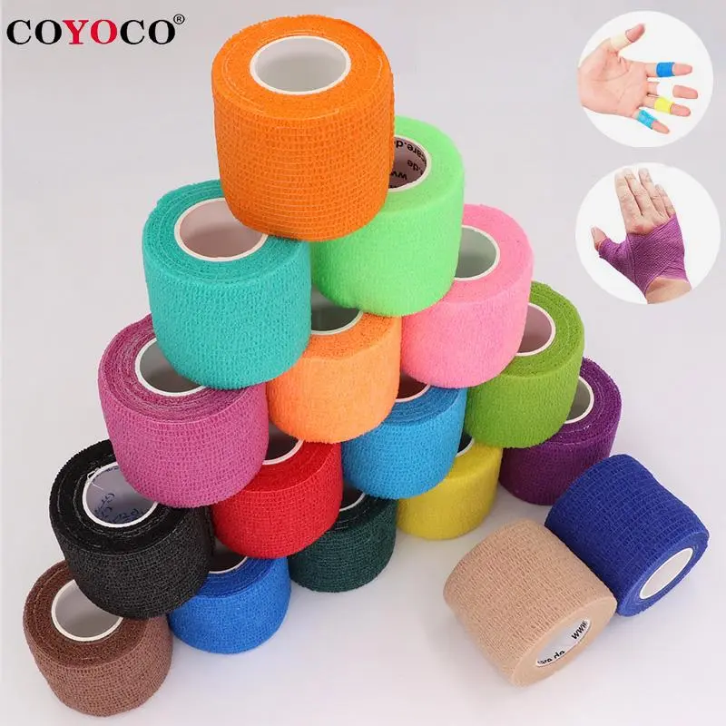 COYOCO Colorful Sport Self Adhesive Elastic Bandage Wrap Tape 4.8m Bands For Knee Support Pads Finger Ankle Palm Animal Pet