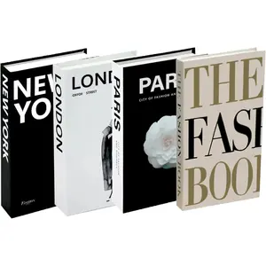 4 Pack Decorative Fake Books for Home Decor, Coffee Table and Bookshelf Decoration Stacked Decorative Books
