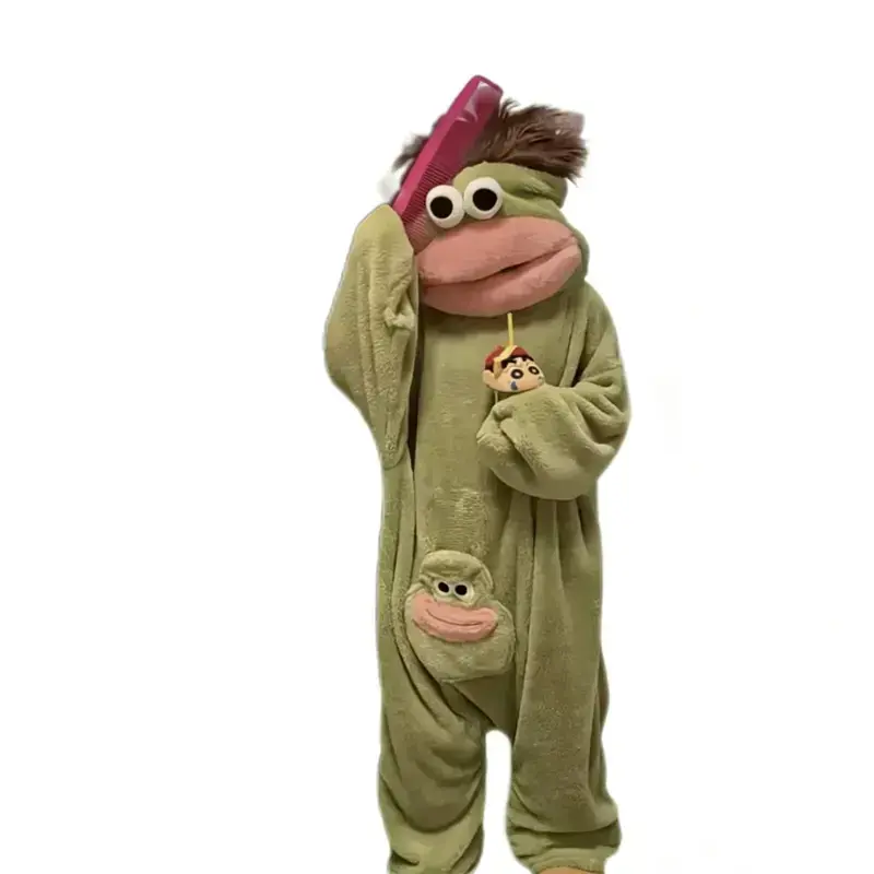 Unique plus size pajamas with comb, fun themed jumpsuit, thick sausage fur robe, home clothes, jumpsuit and washable wig, suitable for both men and women as Valentine's Day giftsRAIMENTRY Unique plus size pajamas with comb, fun themed jumpsuit, thick sausage fur robe, home clothes, jumpsuit and washable wig, suitable for both men and women as Valentine's Day giftsRAIMENTRY