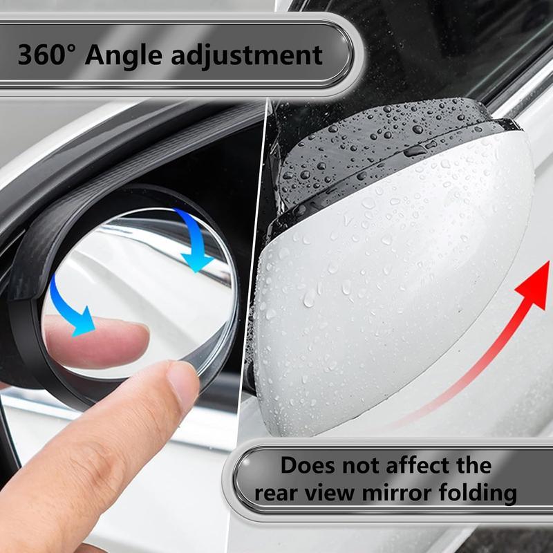 TikTokShopBlackFriday Blind Spot Mirror 2Pcs Suction Cup for Car Ultra Rearview Side Mirror 360° Adjustable Wide Angle View Automotive Safety Accessory Ideal for Parallel Parking and Enhanced Visibility