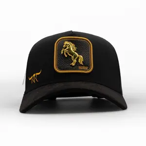 THE KING RANCH BABALLO Blac/Blac Baseball Cap with Gold Embroidery Be Real Without Screwing Anyone Design Black Material Unique Text Design