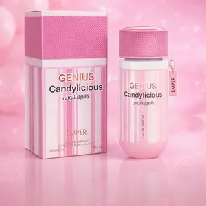 Emper Genius Candylicious Eau de Parfum 100ml - Pink Striped Bottle & Box Design