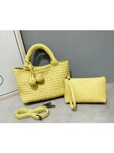 Handmade Soft Leather Woven Handbag New Single Shoulder Crossbody Bag Unique Design Fashion Versatile Women's Purse