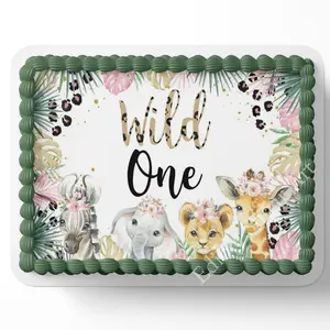 WILD ONE First Birthday  CAKE Topper Edible Image Wild One Birthday party cake Edible Image Safari Baby shower cake Decorations Personalized cake topper