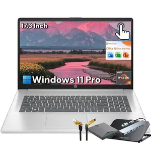 HP Flagship 17 Touchscreen Laptop - 17.3" Anti-glare HD+ Business Laptop, Windows 11 Pro OS with Copilot AI, Office 365 Web Version,AMD Ryzen 5 7430U (up to 4.3GHz), Wi-Fi 6, Fast Charge, Numeric Keypad | 32GB RAM + 2TB SSD