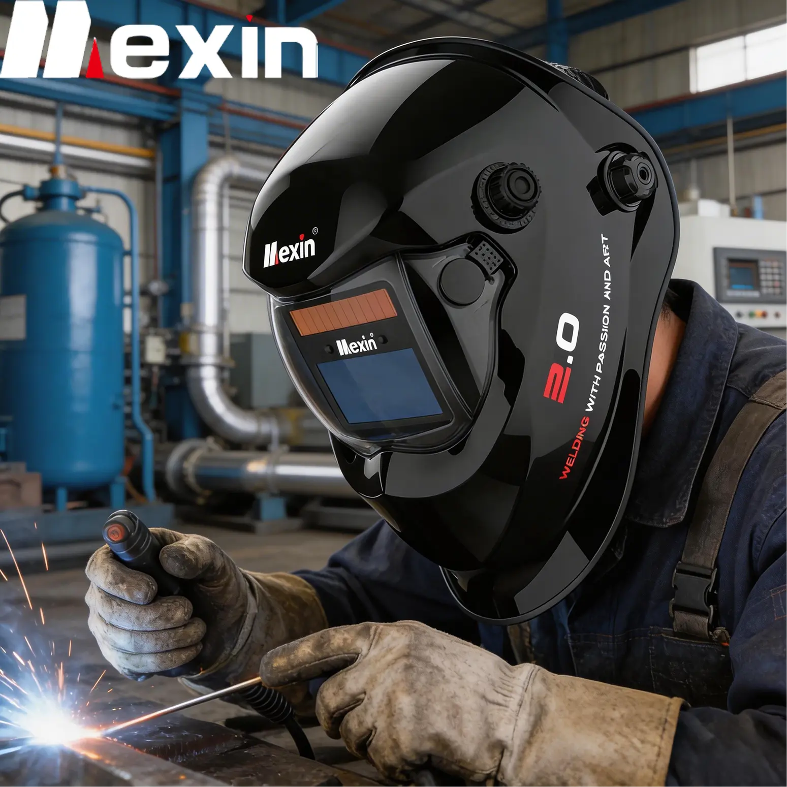 Mexin 07-600（1+1）Welding helmet with automatic lighting control，Adjustable din5-13, automatic dimming