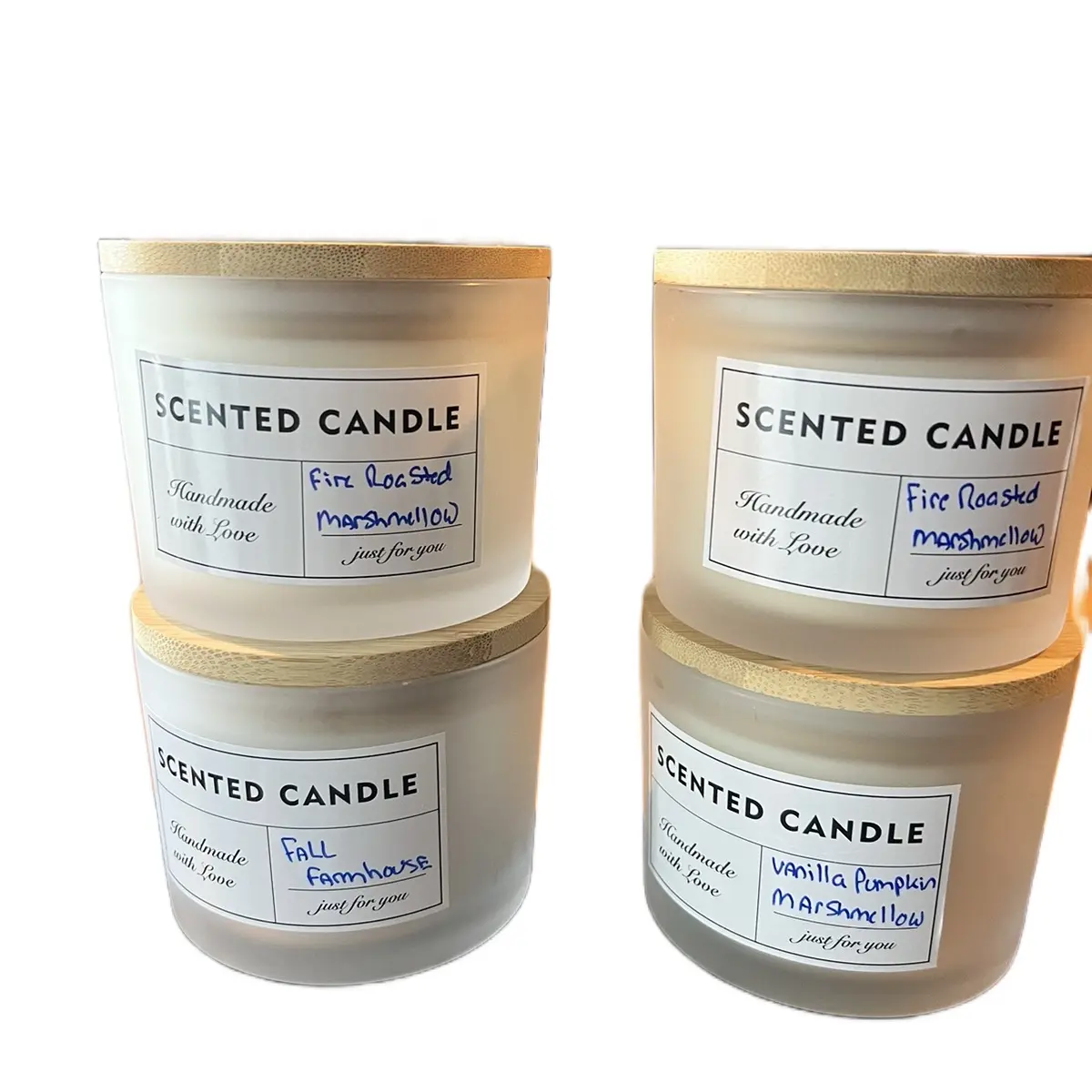 Handmade Soy Candles with Strong Cold and Hot Scent Throw for Home Decor - High-Quality Fragrance Oils - Ornaments Farmhouse Cozy Cactus Bean Glass Aluminum Scented Bamboo Marshmallow Freshener Vanilla Aroma Decoration Tin Perfume