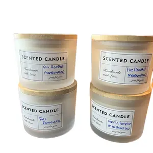 Handmade Soy Candles with Strong Cold and Hot Scent Throw for Home Decor - High-Quality Fragrance Oils - Ornaments Farmhouse Cozy Cactus Bean Glass Aluminum Scented Bamboo Marshmallow Freshener Vanilla Aroma Decoration Tin Perfume