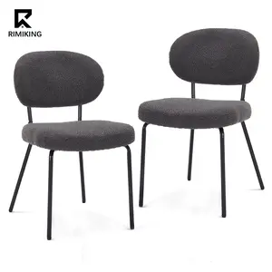 RIMIKINGRIMIKING Modern Upholstered Dining Chairs with Padded Seat and Curved Back, Sturdy Metal Legs, and Anti-Slip Feet for set of 2