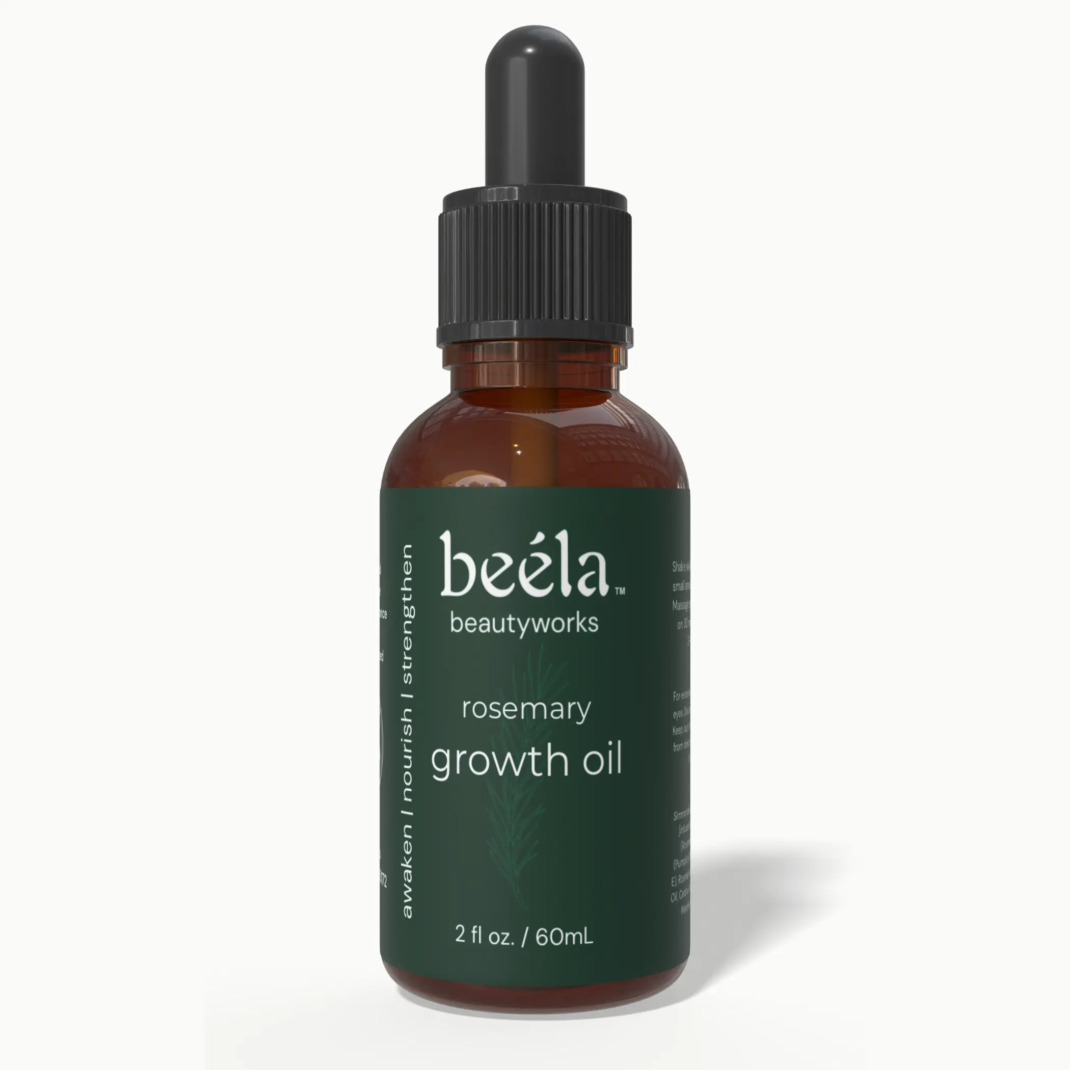 Beela Beautyworks Rosemary Hair Growth Scalp Oil - Organic Haircare with Rosemary Pumpkin Seed Oil & Cedarwood  for Thicker Fuller Hair