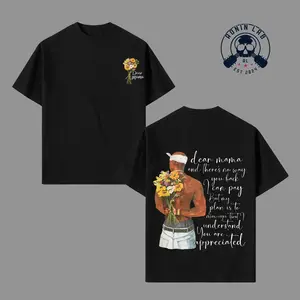 2pac Dear Mama Graphic T-Shirt, Oversized Cotton Tee, Hip Hop Rap Tribute Portrait Shirt, Streetwear Unisex
